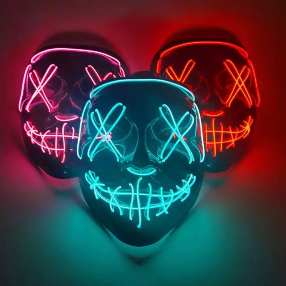 Neon Mask Led Mask Masque   Party Masks Light Glow In The Dark Funny Masks